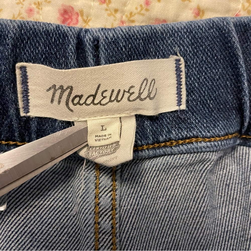 Madewell Pull-On Relaxed Jeans in Caville Wash Seamed   Women’s Size Large - Picture 7 of 15